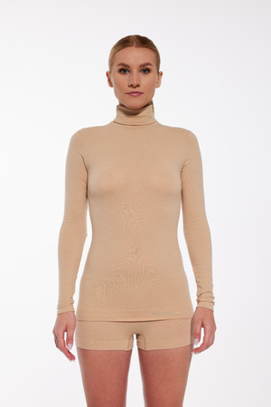 Koszulka damska z golfem Brubeck COMFORT MERINO