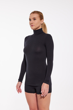 Koszulka damska z golfem Brubeck COMFORT MERINO