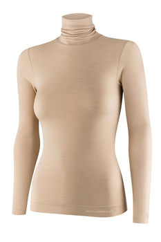 Koszulka damska z golfem Brubeck COMFORT MERINO