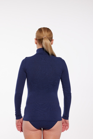 Koszulka damska z golfem Brubeck COMFORT MERINO